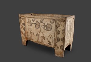 Boyalı Tabut, Knossos, Girit, MÖ 1500 dolayları (boyalı çanak çömlek) (tersi için bkz. 419818)